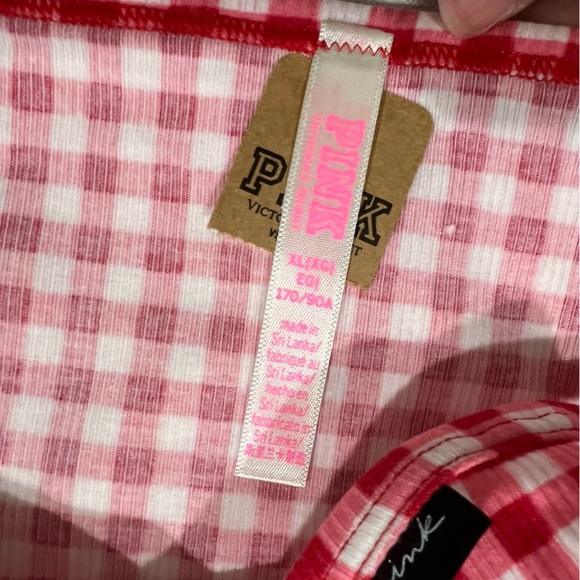 NEW NIP VS PINK victoria secret bikini panty underwear XL red white plaid - Picture 5 of 6